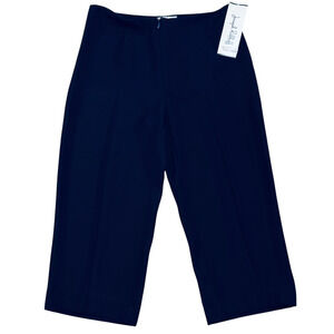 NEW Joseph Ribkoff Navy Blue Capri Career Pants Zip Front Jersey Fabric Sz 6 NWT